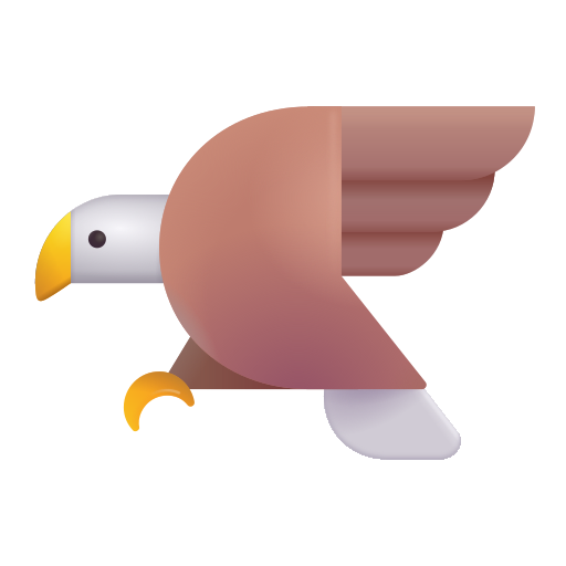 How emoji eagle displayed on Microsoft 3D fluent