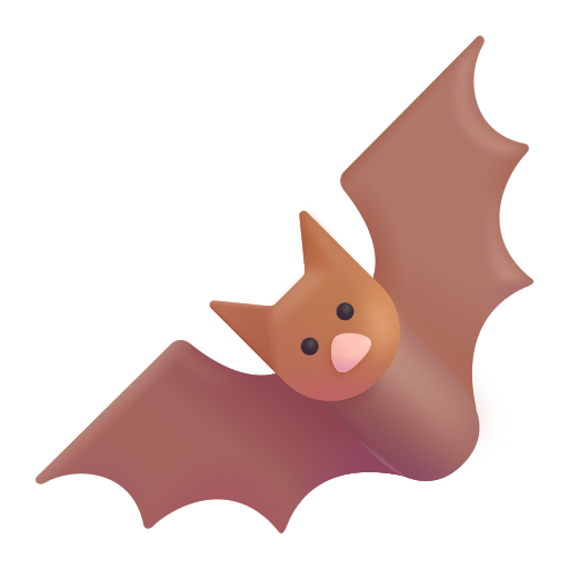 How emoji bat displayed on Microsoft 3D fluent