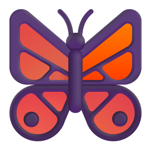 How emoji butterfly displayed on Microsoft 3D fluent