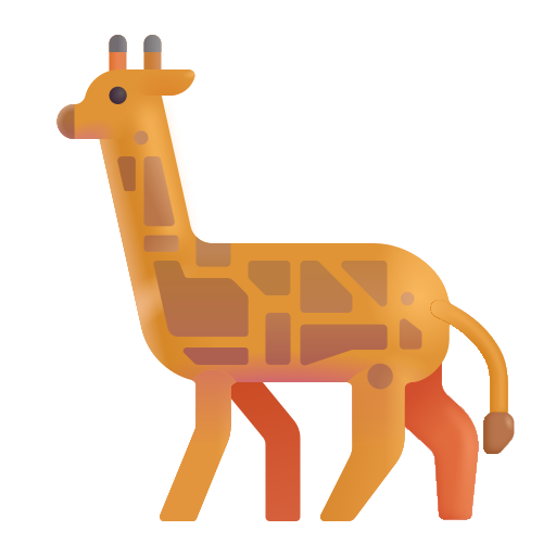 How emoji giraffe displayed on Microsoft 3D fluent