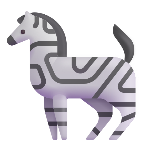 How emoji zebra displayed on Microsoft 3D fluent