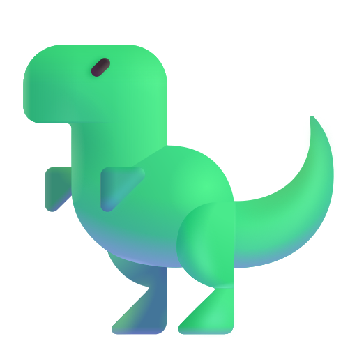 How emoji T-Rex displayed on Microsoft 3D fluent