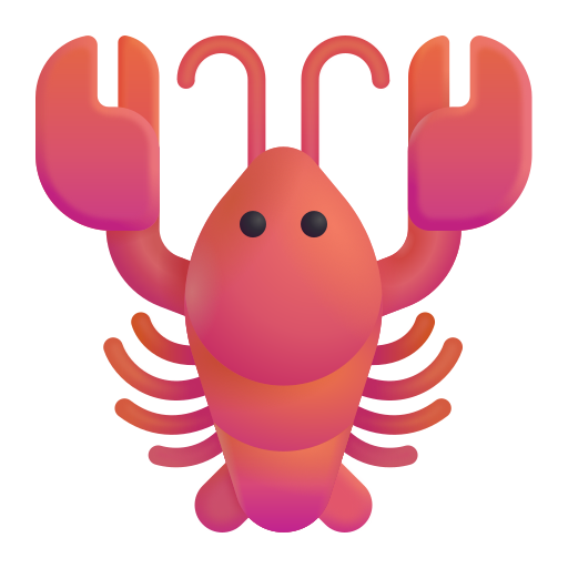 How emoji lobster displayed on Microsoft 3D fluent