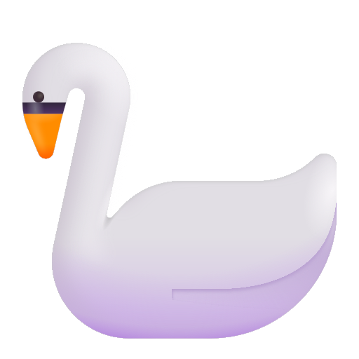 How emoji swan displayed on Microsoft 3D fluent