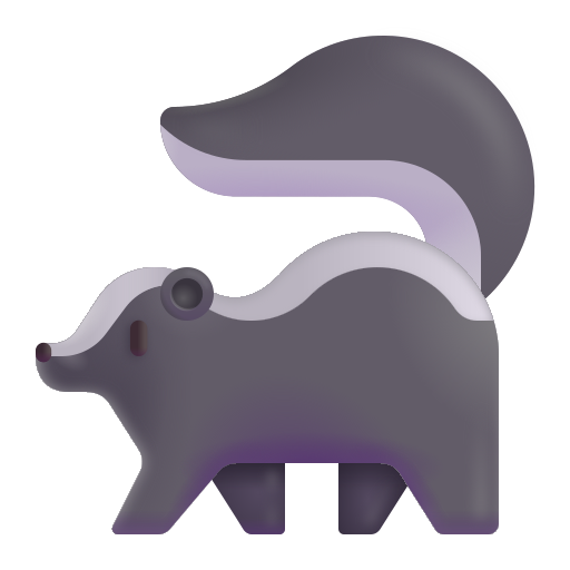 How emoji skunk displayed on Microsoft 3D fluent