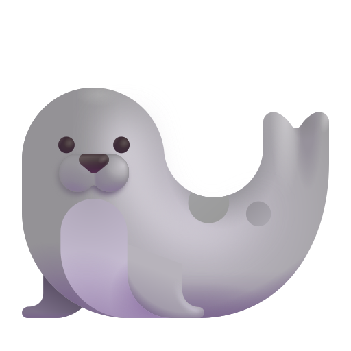 How emoji seal displayed on Microsoft 3D fluent