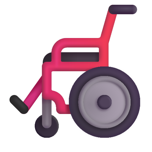 How emoji manual wheelchair displayed on Microsoft 3D fluent