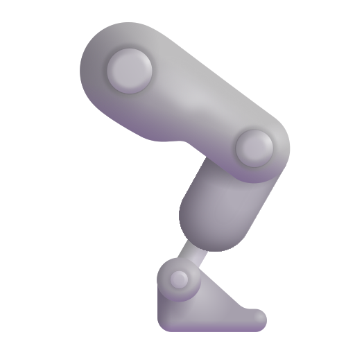 How emoji mechanical leg displayed on Microsoft 3D fluent