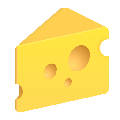 How emoji cheese wedge displayed on Microsoft 3D fluent