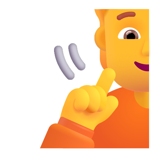 How emoji deaf person displayed on Microsoft 3D fluent