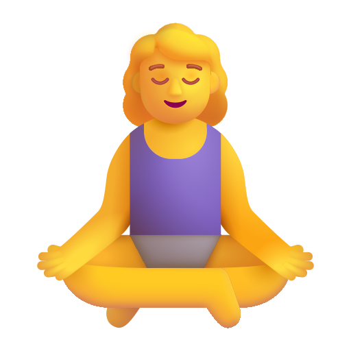 How emoji woman in lotus position displayed on Microsoft 3D fluent