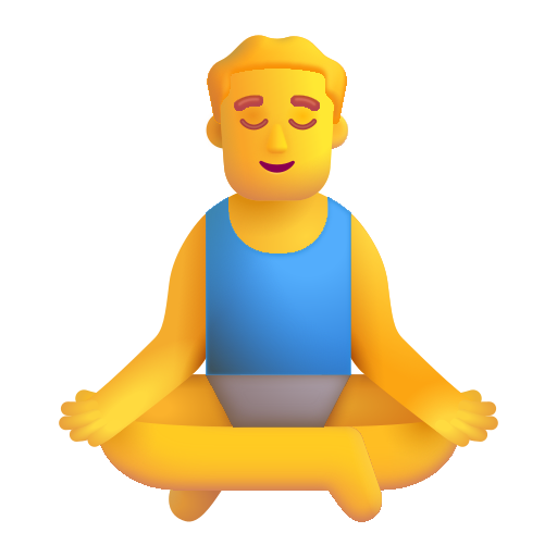 How emoji man in lotus position displayed on Microsoft 3D fluent