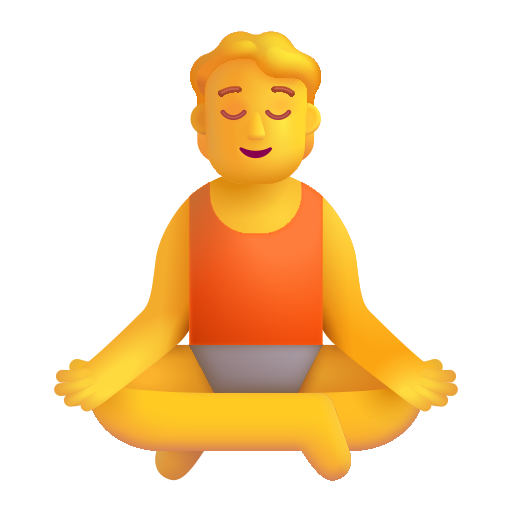 How emoji person in lotus position displayed on Microsoft 3D fluent