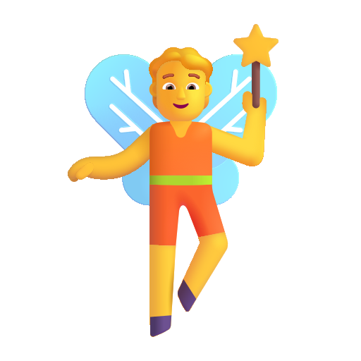 How emoji fairy displayed on Microsoft 3D fluent