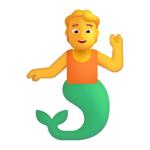 How emoji merperson displayed on Microsoft 3D fluent