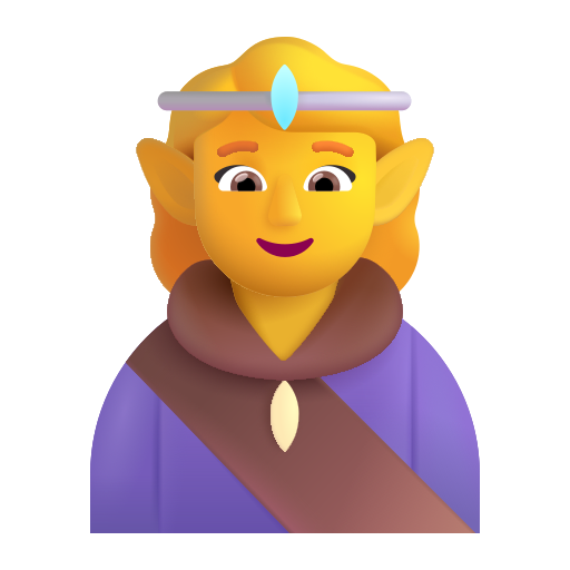 How emoji woman elf displayed on Microsoft 3D fluent