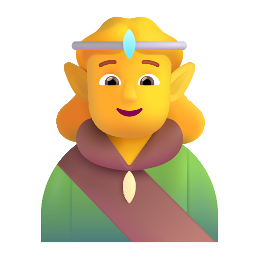 How emoji elf displayed on Microsoft 3D fluent