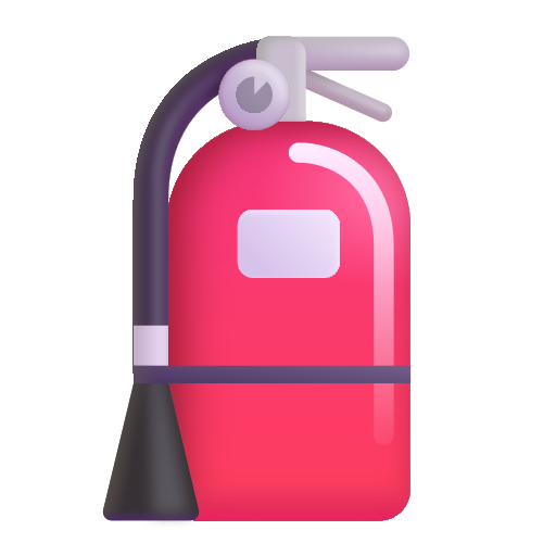 How emoji fire extinguisher displayed on Microsoft 3D fluent