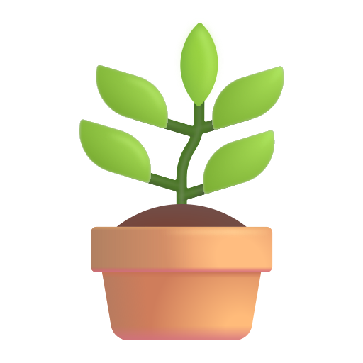 How emoji potted plant displayed on Microsoft 3D fluent