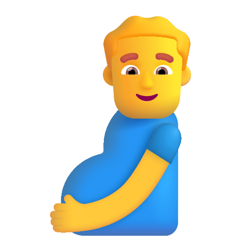 How emoji pregnant man displayed on Microsoft 3D fluent