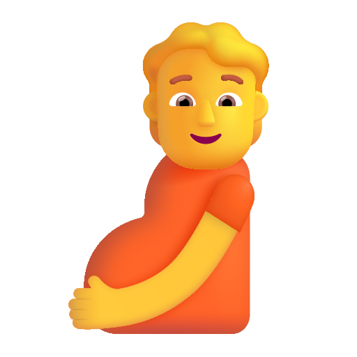 How emoji pregnant person displayed on Microsoft 3D fluent