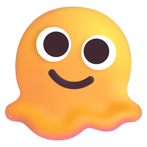 How emoji melting face displayed on Microsoft 3D fluent