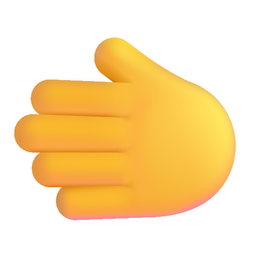 How emoji leftwards hand displayed on Microsoft 3D fluent