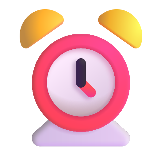 How emoji alarm clock displayed on Microsoft 3D fluent