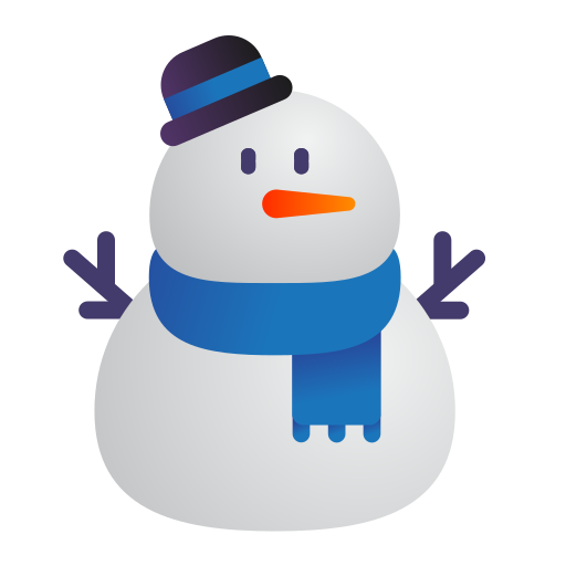 How emoji snowman without snow displayed on Microsoft 3D fluent