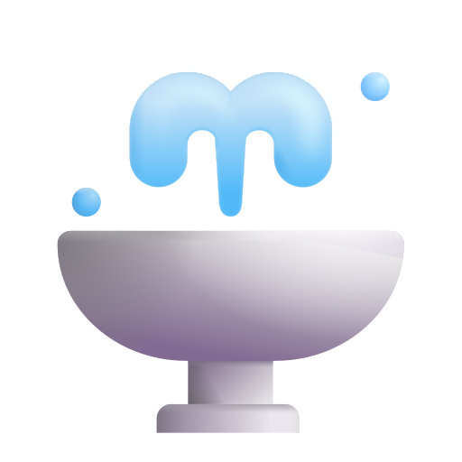 How emoji fountain displayed on Microsoft 3D fluent