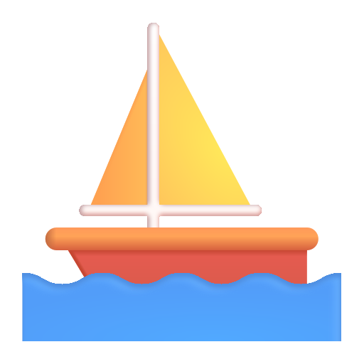 How emoji sailboat displayed on Microsoft 3D fluent