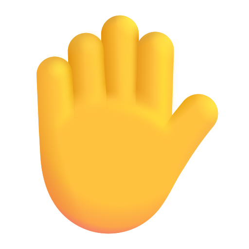 How emoji raised hand displayed on Microsoft 3D fluent