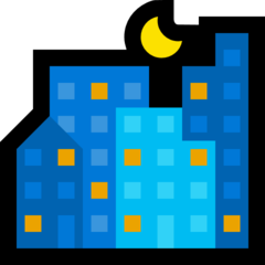 How emoji night with stars displayed on Microsoft