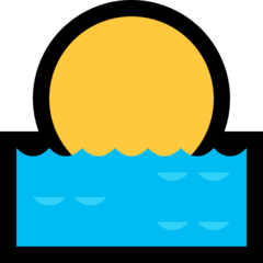 How emoji sunrise displayed on Microsoft