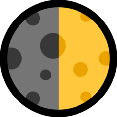 How emoji first quarter moon displayed on Microsoft