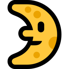 How emoji first quarter moon face displayed on Microsoft