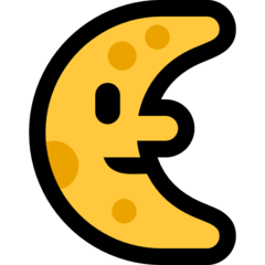 How emoji last quarter moon face displayed on Microsoft