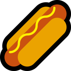 How emoji hot dog displayed on Microsoft