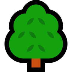 How emoji deciduous tree displayed on Microsoft