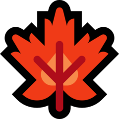 How emoji maple leaf displayed on Microsoft