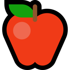 How emoji red apple displayed on Microsoft