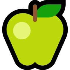 How emoji green apple displayed on Microsoft