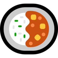 How emoji curry rice displayed on Microsoft