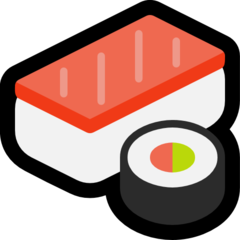 How emoji sushi displayed on Microsoft