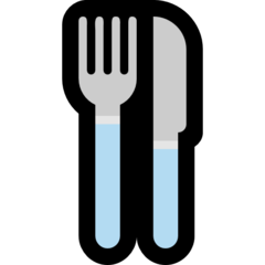 How emoji fork and knife displayed on Microsoft