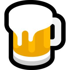 How emoji beer mug displayed on Microsoft