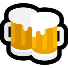 How emoji clinking beer mugs displayed on Microsoft