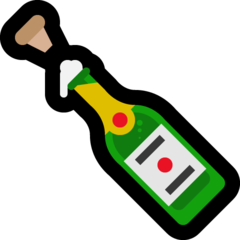 How emoji bottle with popping cork displayed on Microsoft