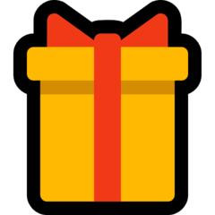 How emoji wrapped gift displayed on Microsoft