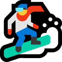 How emoji snowboarder displayed on Microsoft